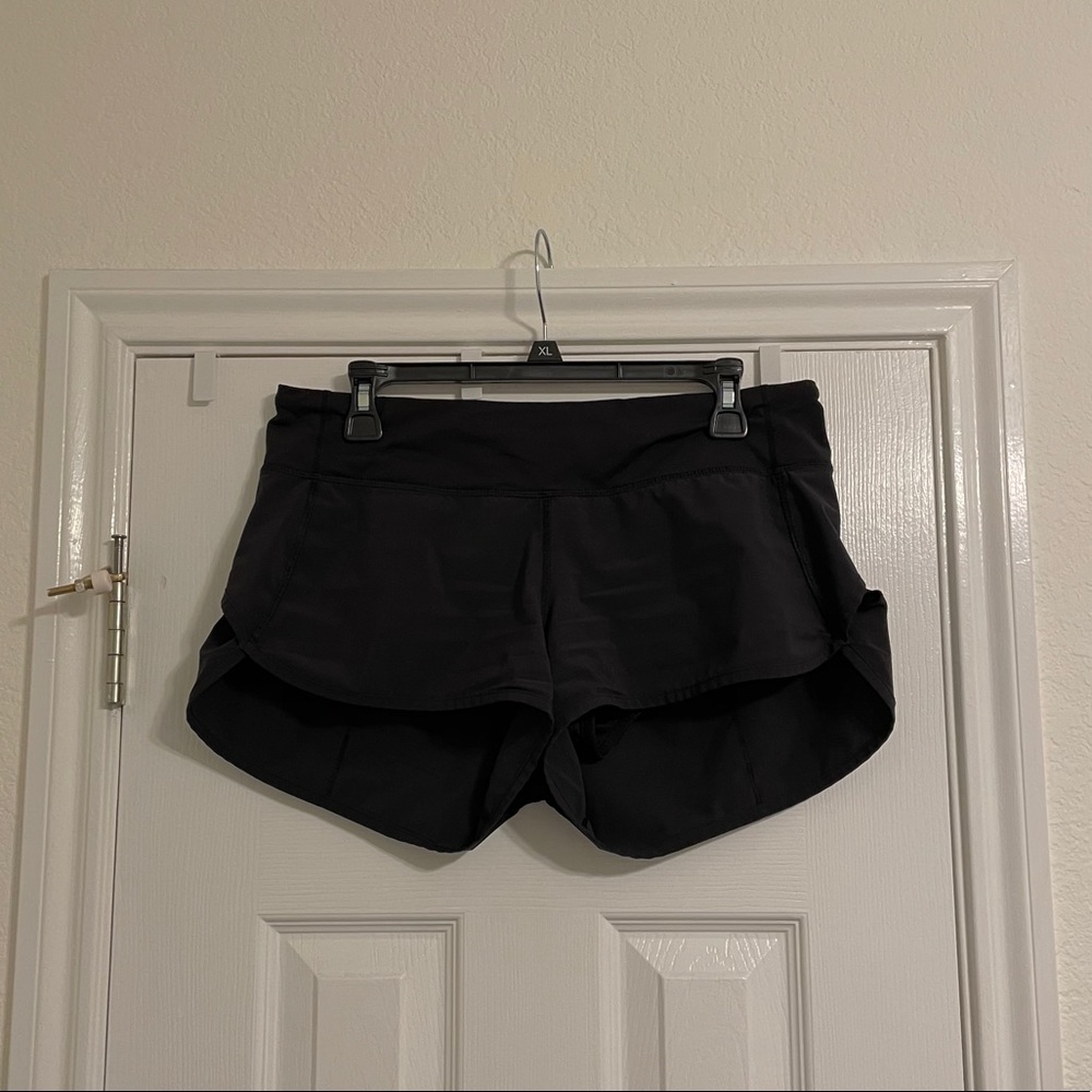 Lululemon Black Speed Up Shorts 2.5” Size 8